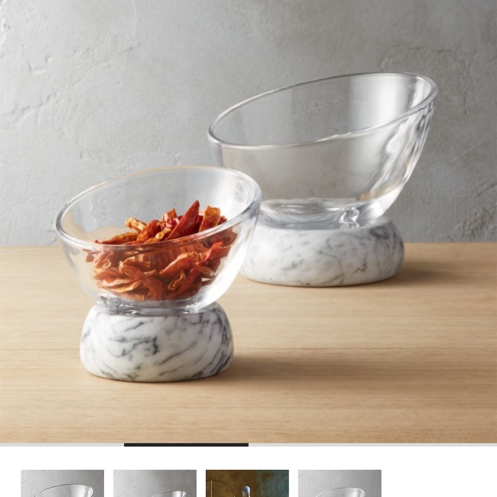 Marble Base Glass Bowl - Small